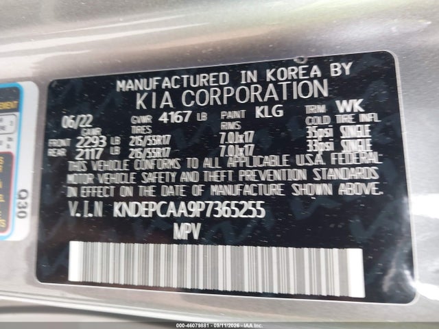 2023 Kia Seltos Lx მანქანა იყიდება აუქციონზე, vin: KNDEPCAA9P7365255, აუქციონის ნომერი: 46079881