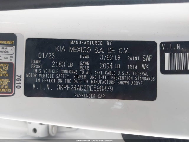 KIA Forte Lxs 2023 3KPF24AD2PE598879 Image 9