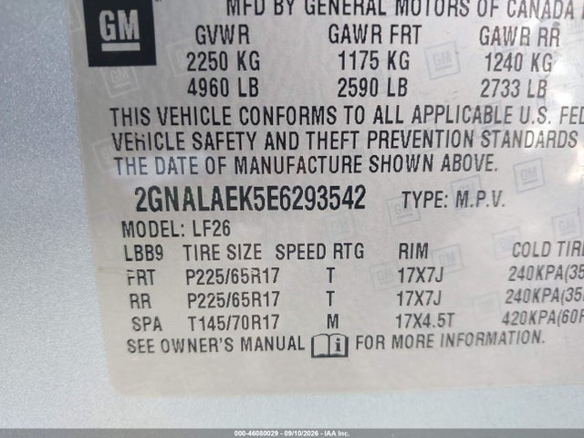 Продажа на аукционе авто 2014 Chevrolet Equinox Ls, vin: 2GNALAEK5E6293542, номер лота: 46080029