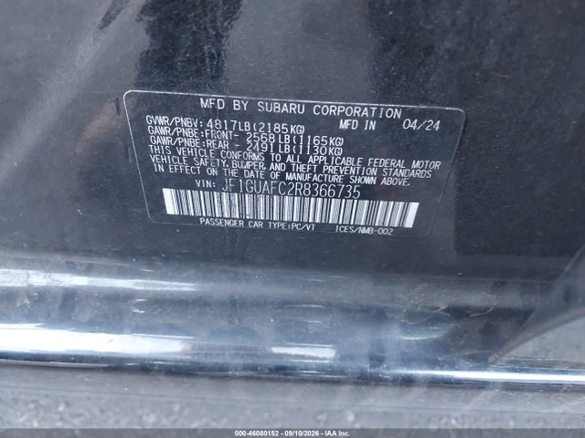 Продаж на аукціоні авто 2024 Subaru Impreza Sport 5-door, vin: JF1GUAFC2R8366735, номер лоту: 46080152