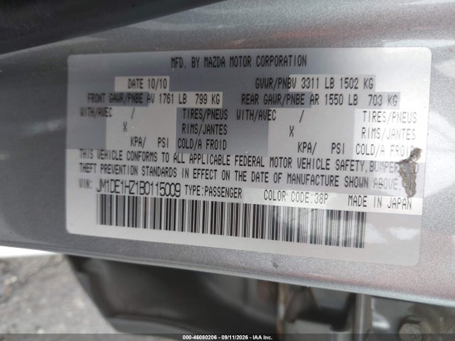 Продаж на аукціоні авто 2011 Mazda Mazda2 Touring, vin: JM1DE1HZ1B0115009, номер лоту: 46080206