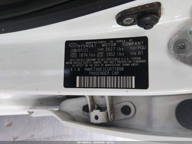 Продаж на аукціоні авто 2012 Hyundai Accent Gls, vin: KMHCT4AE1CU071898, номер лоту: 46080222