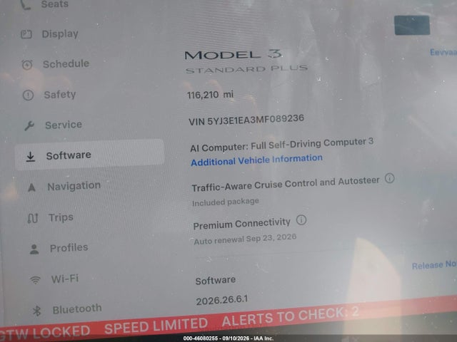 Продаж на аукціоні авто 2021 Tesla Model 3 Standard Range Plus Rear-wheel Drive, vin: 5YJ3E1EA3MF089236, номер лоту: 46080255