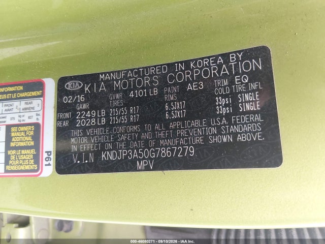 Aukcja sprzedaży 2016 Kia Soul +, vin: KNDJP3A50G7867279, numer aukcji: 46080271