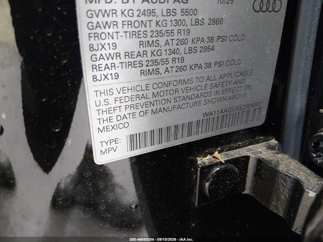 Aukcja sprzedaży 2025 Audi All-new Q5 Premium Tfsi Quattro S Tronic, vin: WA11AAGU5S2096807, numer aukcji: 46080304