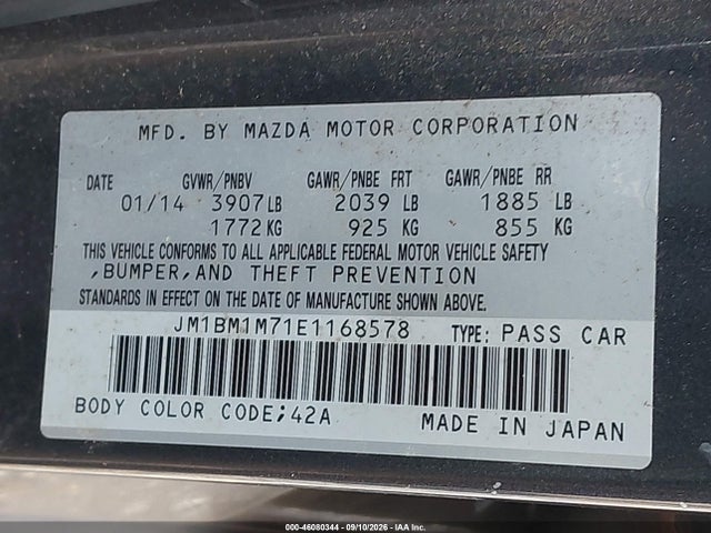 JM1BM1M71E1168578 Mazda Mazda3 I Grand Touring