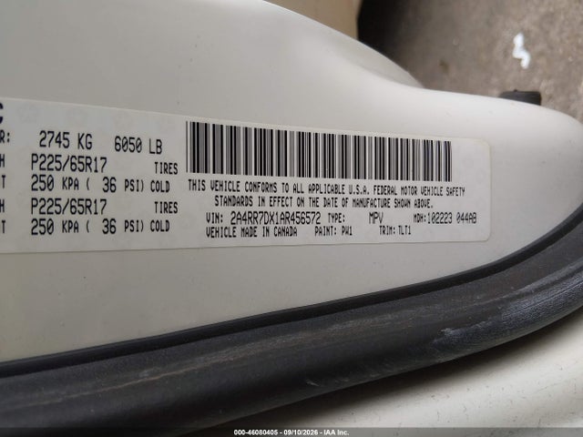 Aukcja sprzedaży 2010 Chrysler Town & Country New Limited, vin: 2A4RR7DX1AR456572, numer aukcji: 46080405