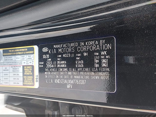 Продаж на аукціоні авто 2021 Kia Soul Lx, vin: KNDJ23AUXM7763187, номер лоту: 46080408
