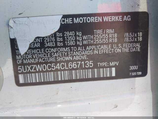 Aukcja sprzedaży 2012 Bmw X5 Xdrive35d, vin: 5UXZW0C54CL667135, numer aukcji: 46080572