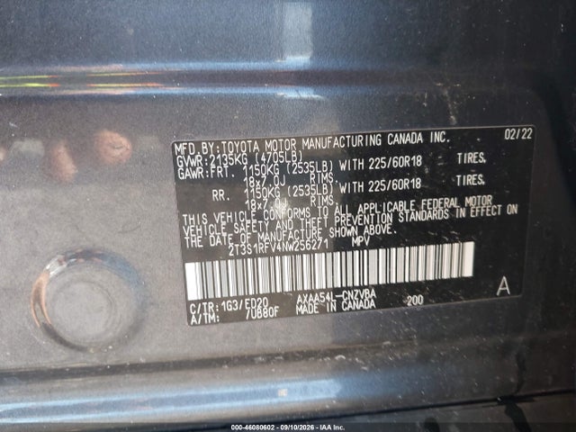 46080602 :رقم المزاد ، 2T3S1RFV4NW256271 vin ، 2022 Toyota Rav4 Trd Off Road مزاد بيع