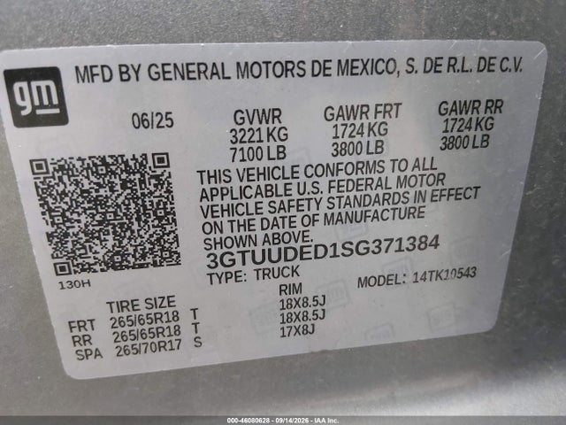 GMC Sierra 1500 4wd Short Box Slt 2025 3GTUUDED1SG371384 Image 9