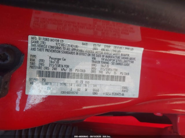 Aukcja sprzedaży 2014 Ford Focus Se, vin: 1FADP3F27EL287758, numer aukcji: 46080643