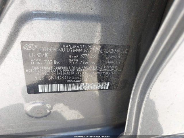 Продаж на аукціоні авто 2018 Hyundai Elantra Sel, vin: 5NPD84LF0JH391057, номер лоту: 46080739