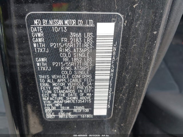 Продажа на аукционе авто 2014 Nissan Juke Sv, vin: JN8AF5MR7ET354715, номер лота: 46080805