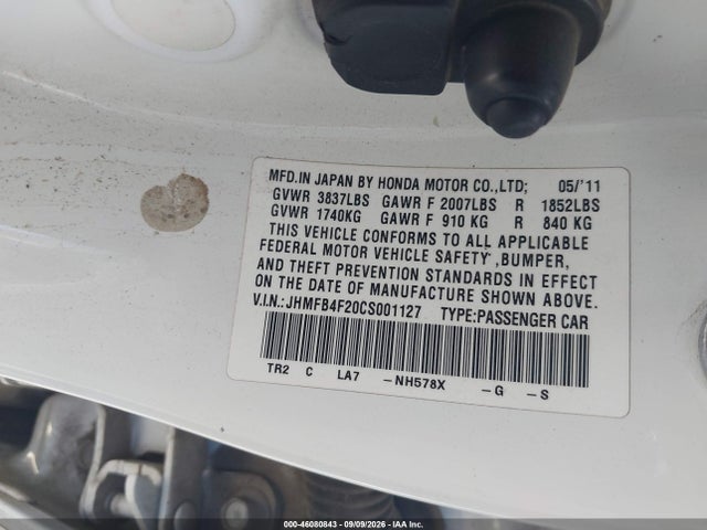 Продаж на аукціоні авто 2012 Honda Civic Hybrid, vin: JHMFB4F20CS001127, номер лоту: 46080843