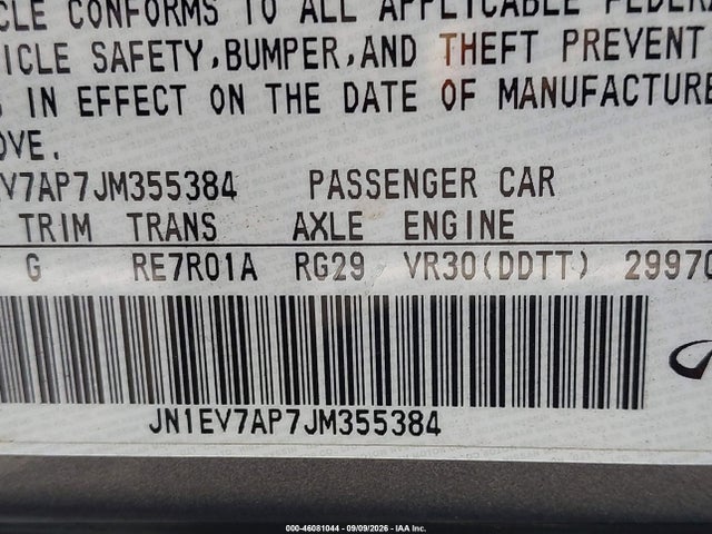 JN1EV7AP7JM355384 Infiniti Q50 3.0t Sport