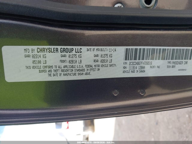 2015 Dodge Charger Se მანქანა იყიდება აუქციონზე, vin: 2C3CDXBG7FH726516, აუქციონის ნომერი: 46081078