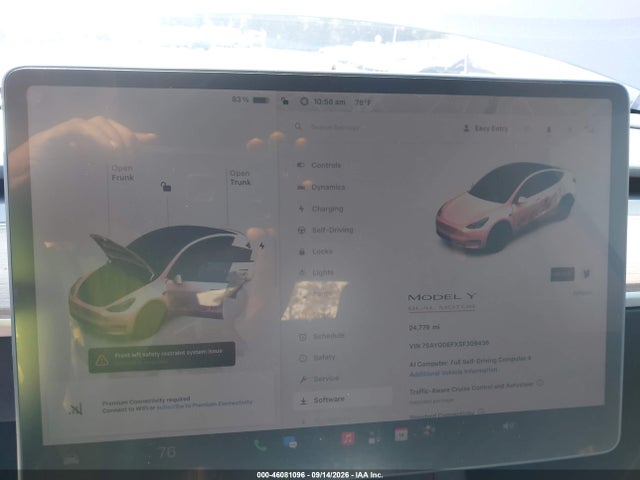 Aukcja sprzedaży 2025 Tesla Model Y Performance Dual Motor All-wheel Drive, vin: 7SAYGDEFXSF309436, numer aukcji: 46081096