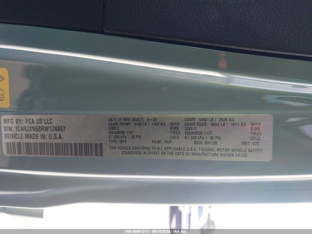 Auction sale of the 2024 Jeep Wrangler 4xe Sport S 4xe, vin: 1C4RJXN68RW174497, lot number: 46081212