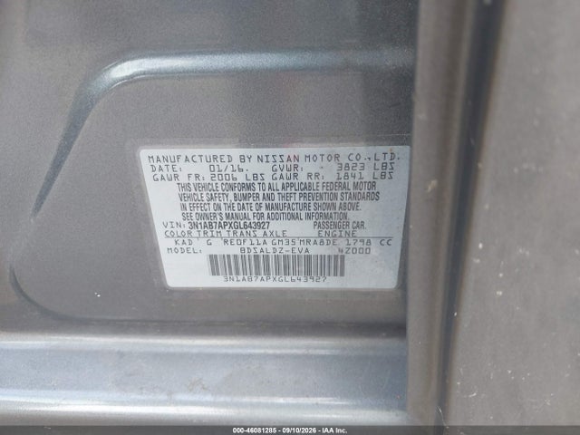 46081285 :رقم المزاد ، 3N1AB7APXGL643927 vin ، 2016 Nissan Sentra Fe+ S/s/sl/sr/sv مزاد بيع