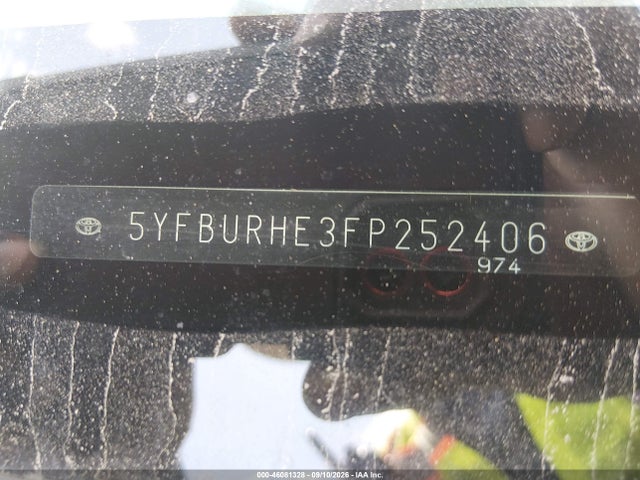 2015 Toyota Corolla S Plus მანქანა იყიდება აუქციონზე, vin: 5YFBURHE3FP252406, აუქციონის ნომერი: 46081328