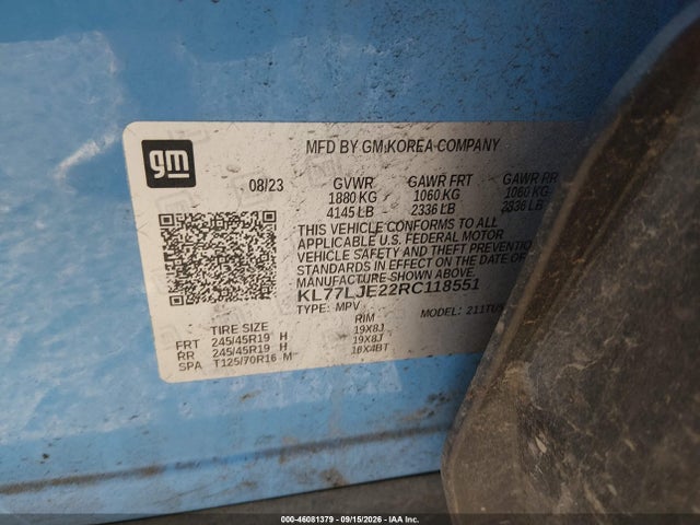 Продаж на аукціоні авто 2024 Chevrolet Trax Fwd 2rs, vin: KL77LJE22RC118551, номер лоту: 46081379