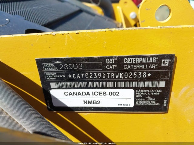 Auction sale of the 2025 Cat 239d3, vin: RWK02538, lot number: 46081513