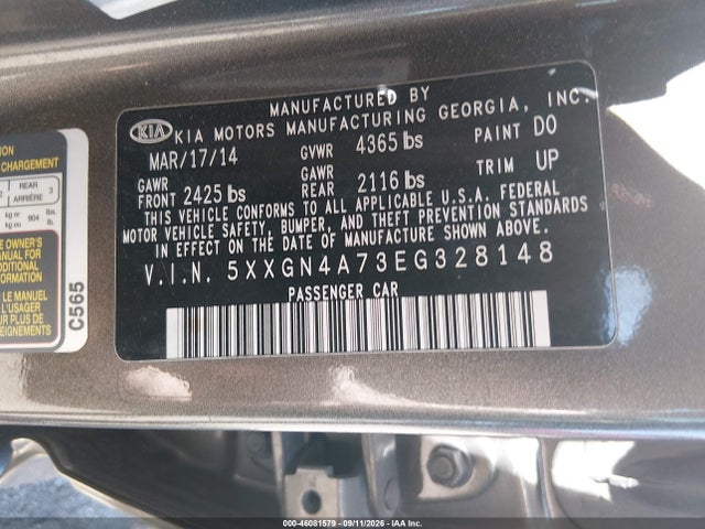 KIA OPTIMA EX 2014 5XXGN4A73EG328148 Image 9