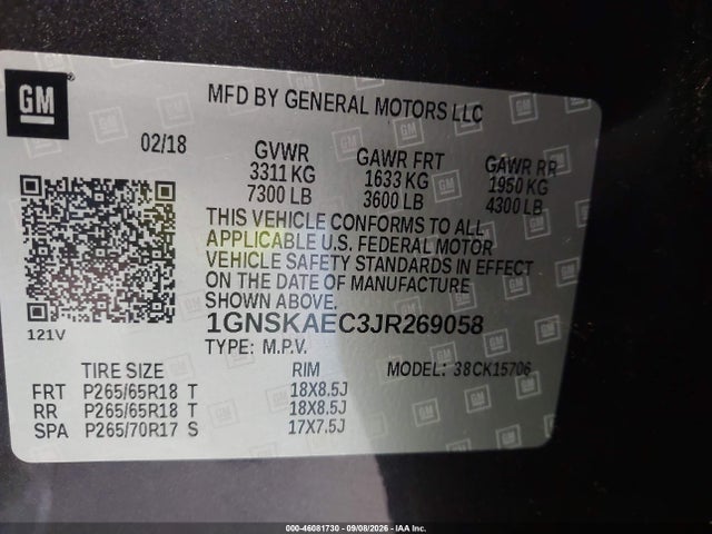 Chevrolet Tahoe Ls 2018 1GNSKAEC3JR269058 Image 9