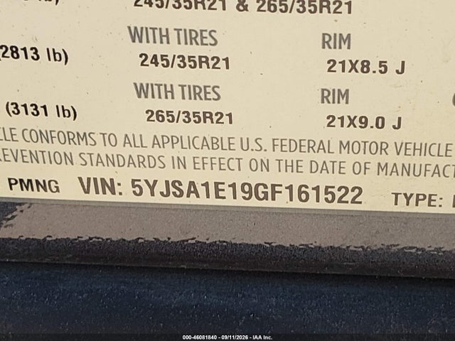 Продажа на аукционе авто 2016 Tesla Model S 60/70/75/85, vin: 5YJSA1E19GF161522, номер лота: 46081840