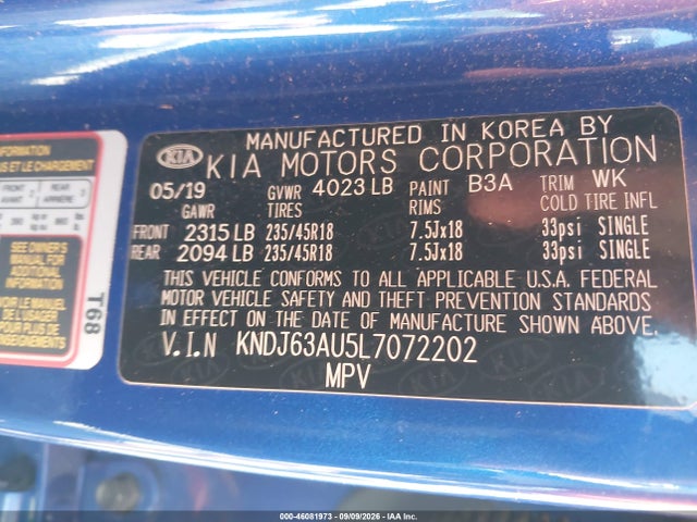 Продаж на аукціоні авто 2020 Kia Soul Gt-line, vin: KNDJ63AU5L7072202, номер лоту: 46081973
