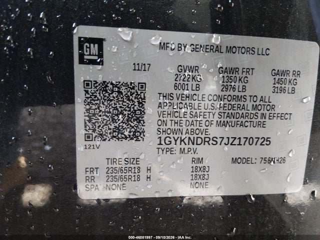 Aukcja sprzedaży 2018 Cadillac Xt5 Luxury, vin: 1GYKNDRS7JZ170725, numer aukcji: 46081997