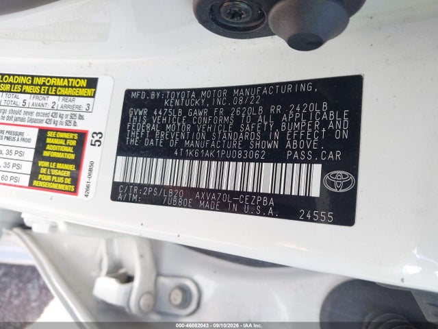 Продаж на аукціоні авто 2023 Toyota Camry Xse, vin: 4T1K61AK1PU083062, номер лоту: 46082043