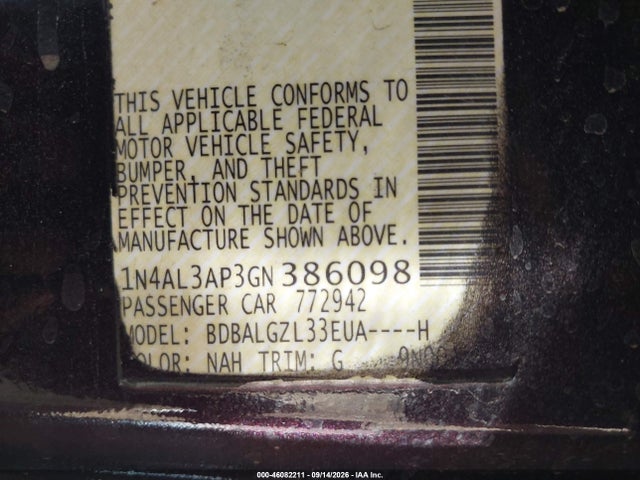 Nissan Altima 2.5 S 2016 1N4AL3AP3GN386098 Image 9