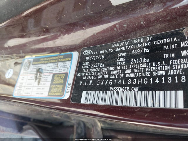 KIA Optima Lx 2017 5XXGT4L33HG141318 Image 9