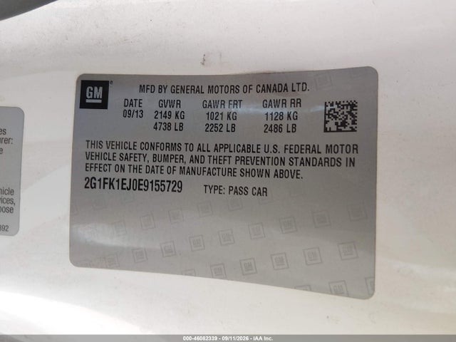 2014 Chevrolet Camaro 2ss მანქანა იყიდება აუქციონზე, vin: 2G1FK1EJ0E9155729, აუქციონის ნომერი: 46082339