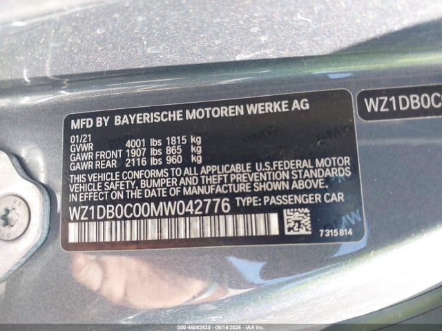 WZ1DB0C00MW042776 Toyota Gr Supra 3.0 Premium