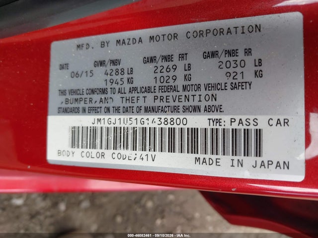 JM1GJ1U51G1438800 Mazda Mazda6 I Sport