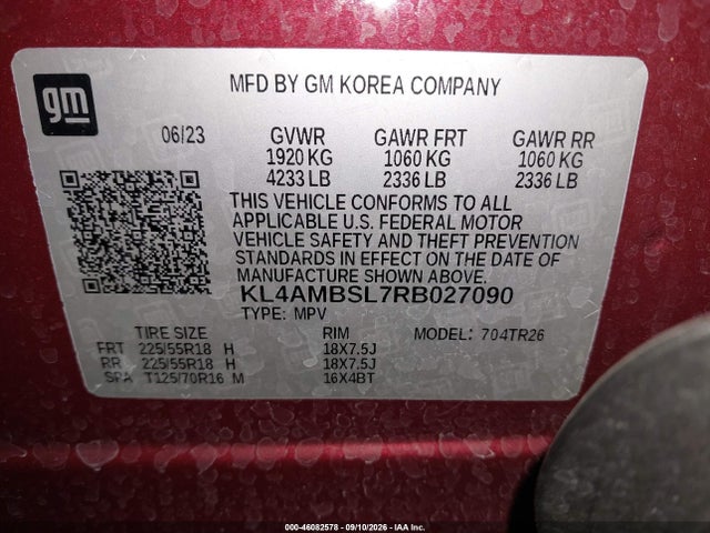 Aukcja sprzedaży 2024 Buick Encore Gx Preferred Fwd, vin: KL4AMBSL7RB027090, numer aukcji: 46082578