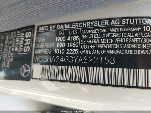 Продаж на аукціоні авто 2000 Mercedes-benz C 230 Kompressor, vin: WDBHA24G3YA822153, номер лоту: 46082706