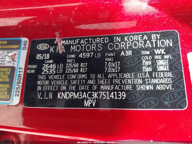 KIA Sportage Lx 2019 KNDPM3AC3K7514139 Image 9