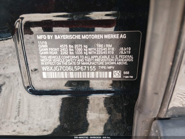 BMW X1 Sdrive28i 2020 WBXJG7C06L5P67155 Image 9