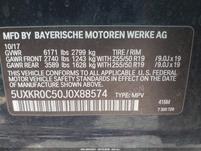 Aukcja sprzedaży 2018 Bmw X5 Xdrive35i, vin: 5UXKR0C50J0X88574, numer aukcji: 46082824
