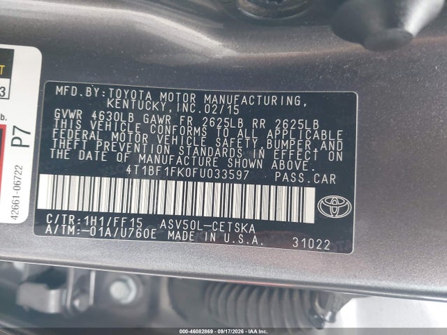 4T1BF1FK0FU033597 Toyota CAMRY SE