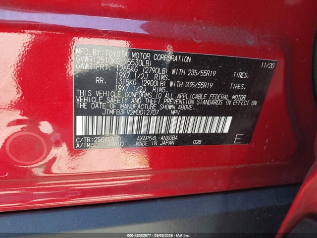 Aukcja sprzedaży 2021 Toyota Rav4 Prime Xse, vin: JTMFB3FV2MD012707, numer aukcji: 46082877