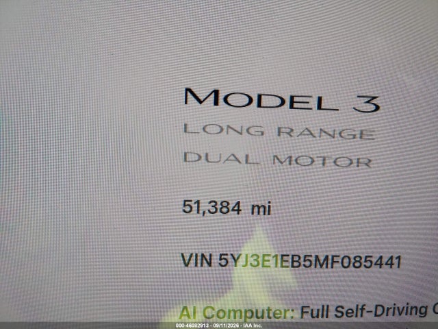 Tesla Model 3 Long Range Dual Motor All-wheel Drive 2021 5YJ3E1EB5MF085441 Image 14