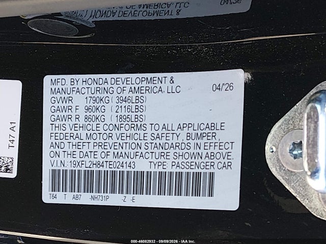 Honda Civic Sport 2026 19XFL2H84TE024143 Image 9