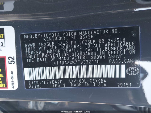 Toyota CAMRY SE 2026 4T1DAACK7TU332110 Image 9