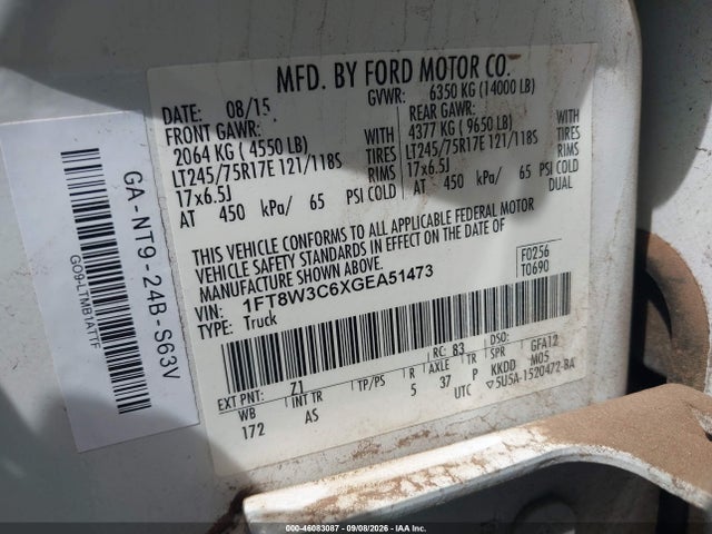 Ford F-350 Xl 2016 1FT8W3C6XGEA51473 Image 9