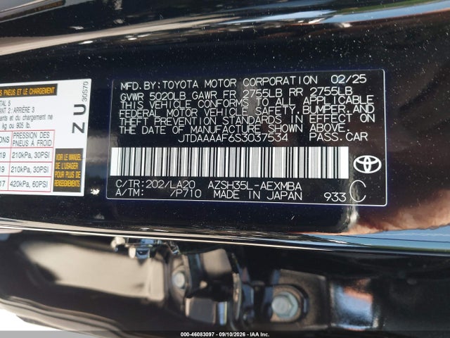Продажа на аукционе авто 2025 Toyota Crown Xle, vin: JTDAAAAF6S3037534, номер лота: 46083097